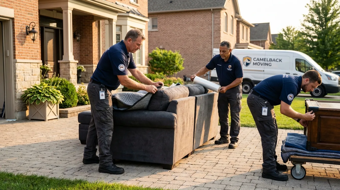Large estate moving crew wrapping furniture in Rio Verde, AZ